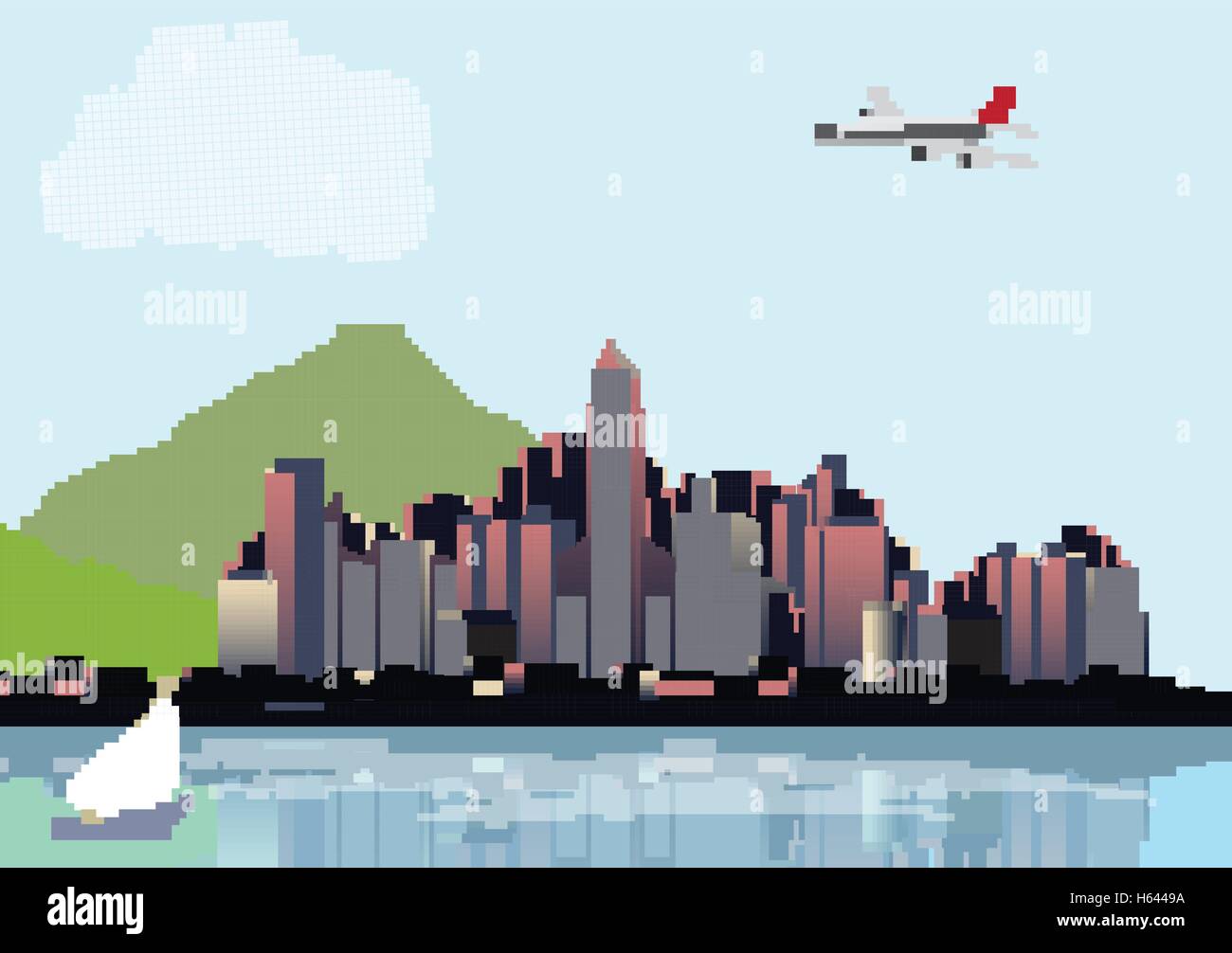Colourful Modern City Skyline Landscape-Vector Illustration Stock Vector