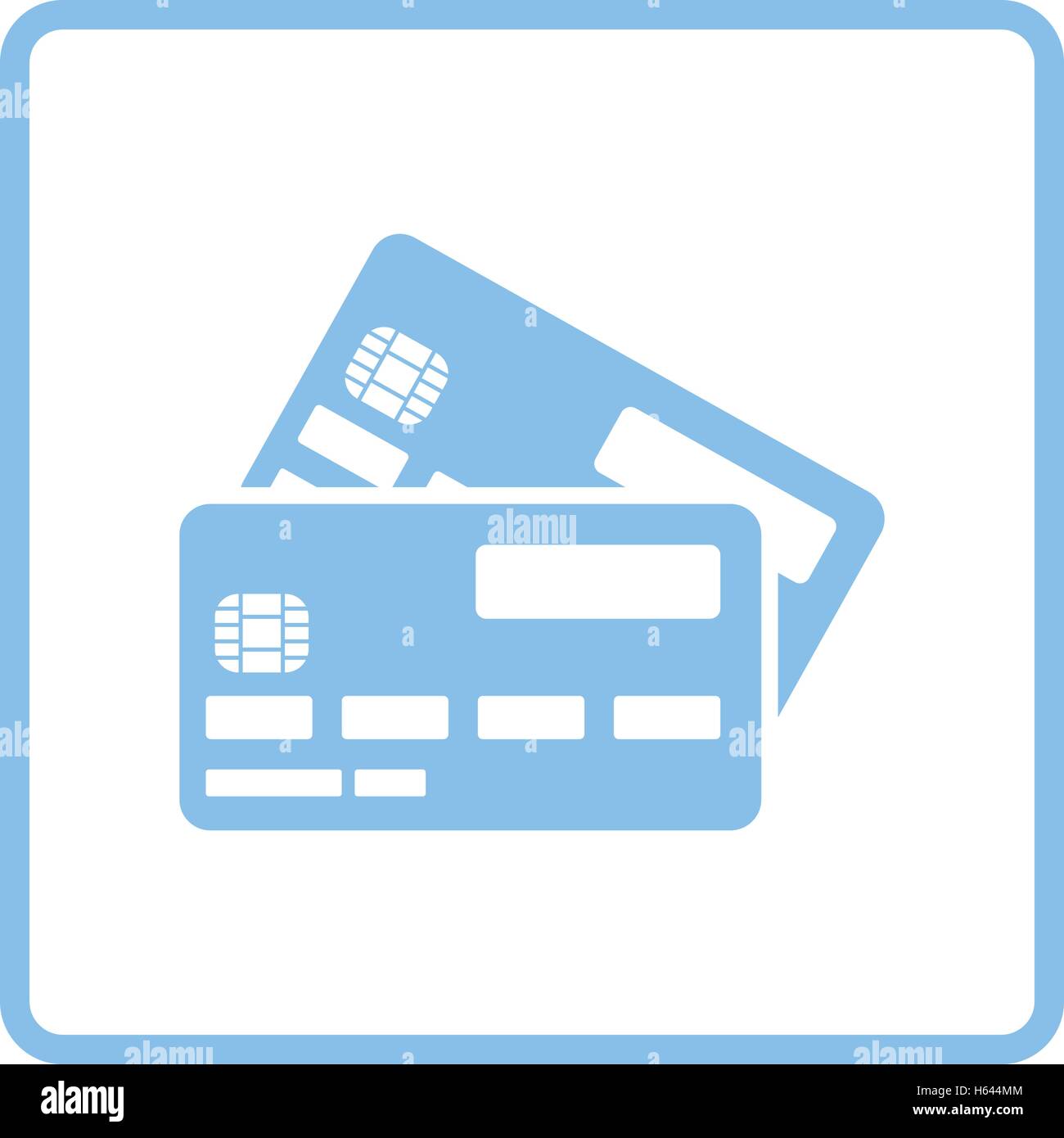 Credit card icon. Blue frame design. Vector illustration Stock Vector ...