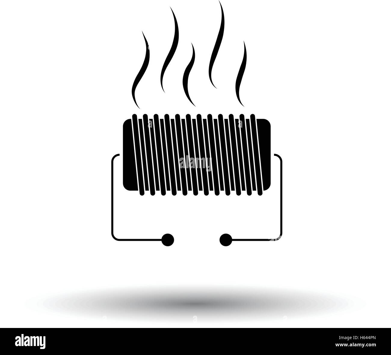 Electrical heater icon. White background with shadow design. Vector