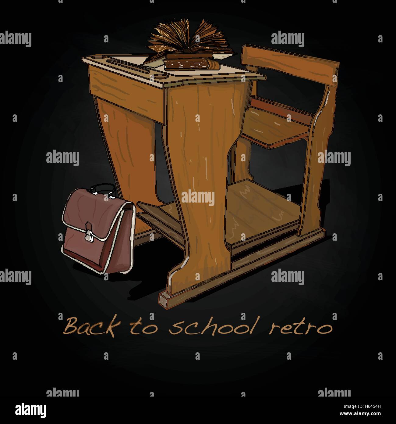 Back to school retro vector illustration isolated Stock Vector