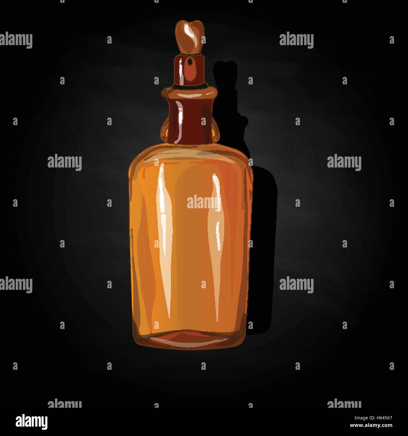 chemical glass bottle vintage vector illustration Stock Vector