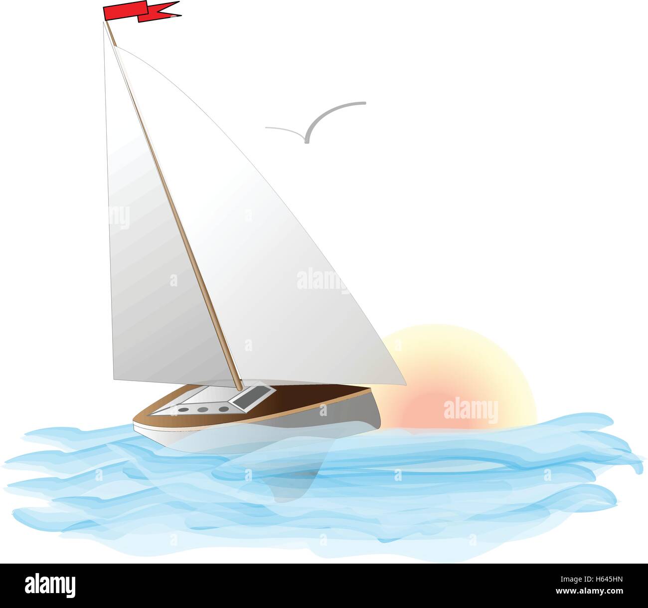yacht vector illustration artvork Stock Vector Image & Art - Alamy