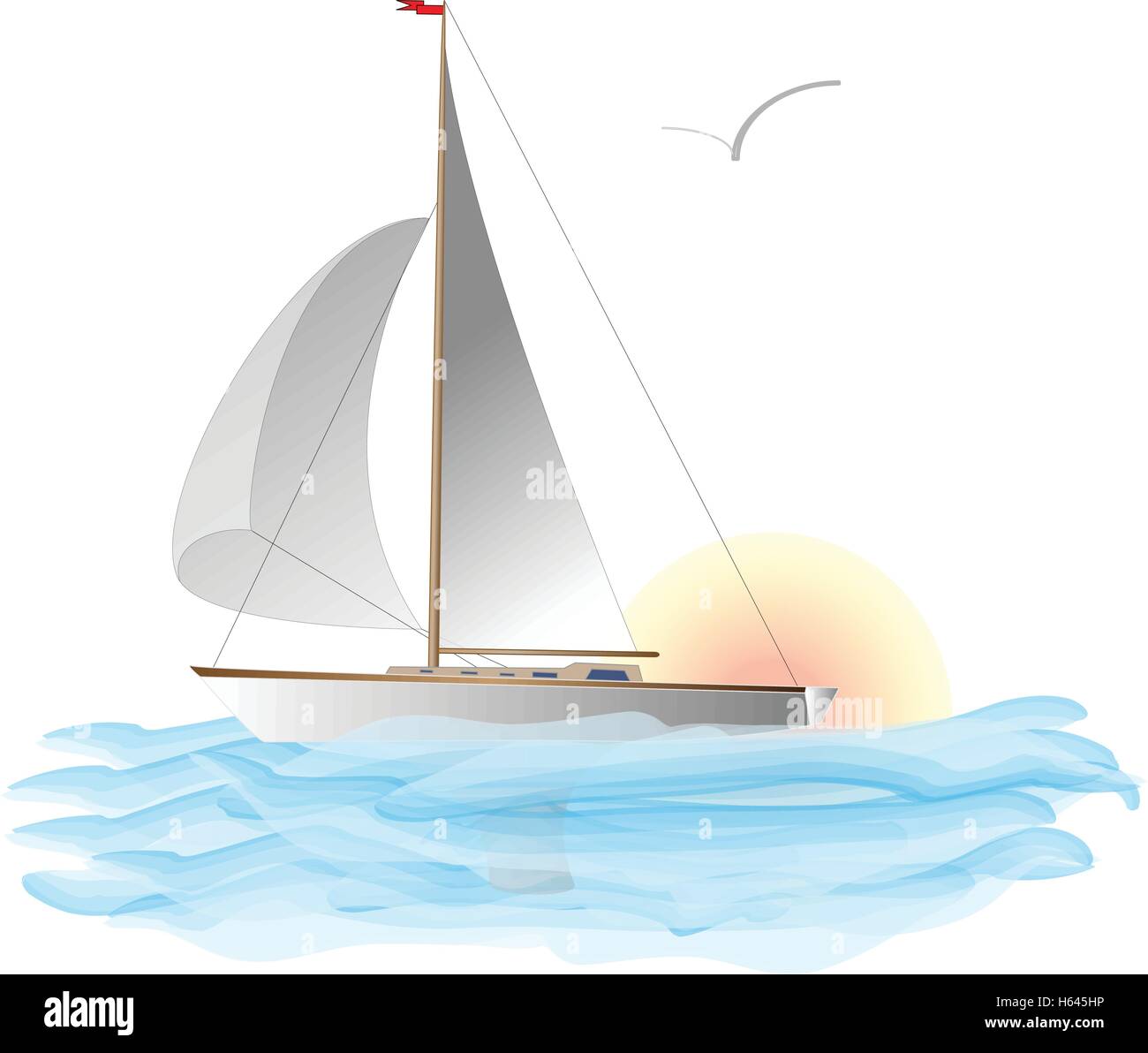 yacht vector illustration artvork Stock Vector Image & Art - Alamy
