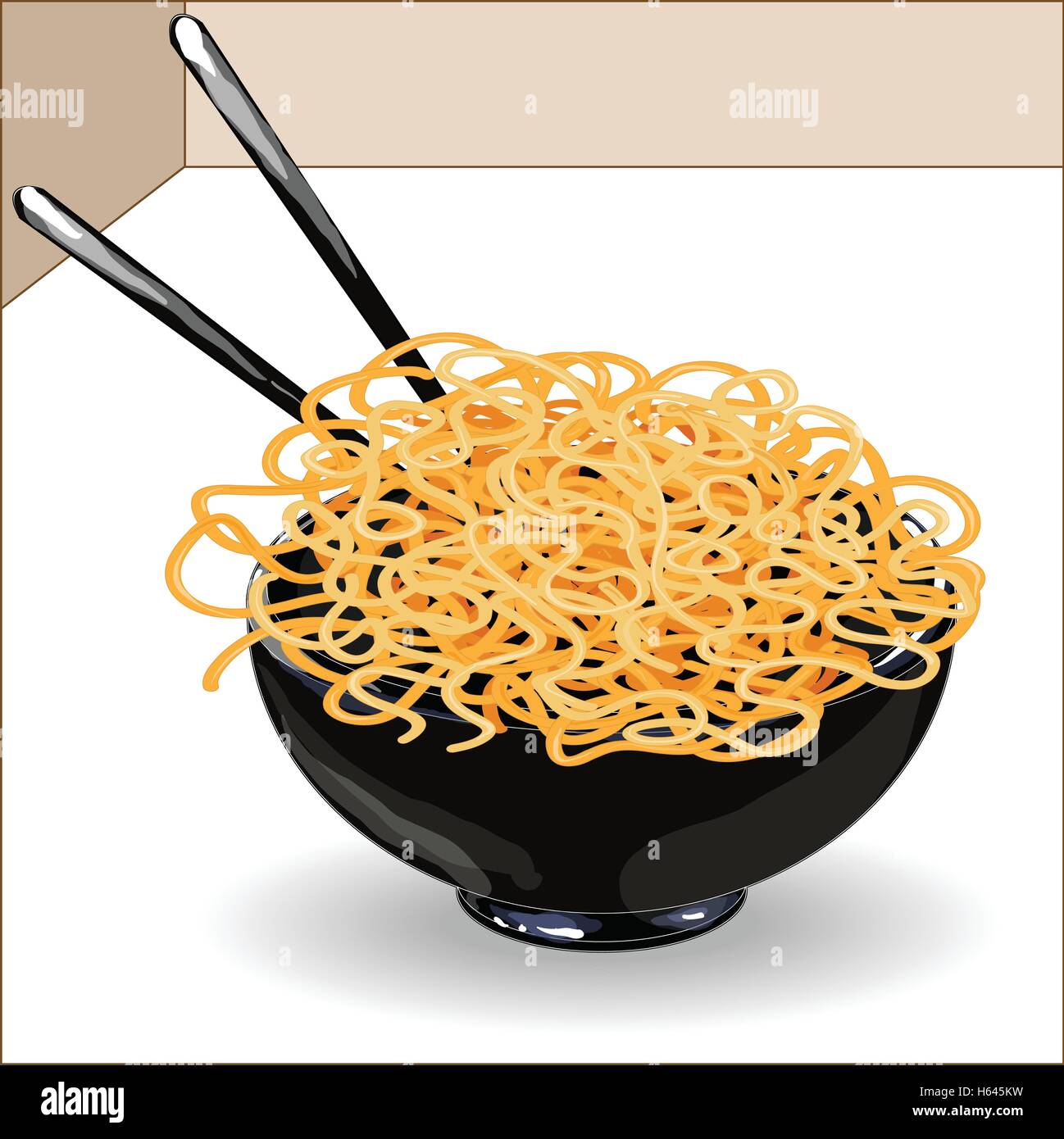 Pasta. Spaghetti. Spaghetti in plate without sauce Stock Vector Image & Art Alamy