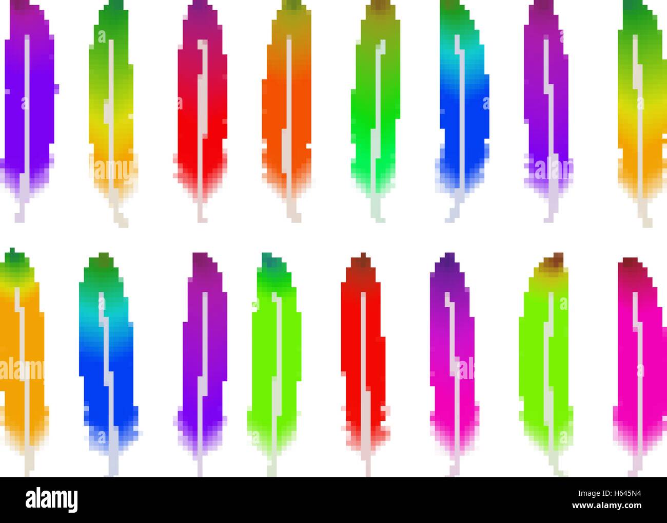 Watercolor feather set. Hand drawn vector illustration Stock Vector ...