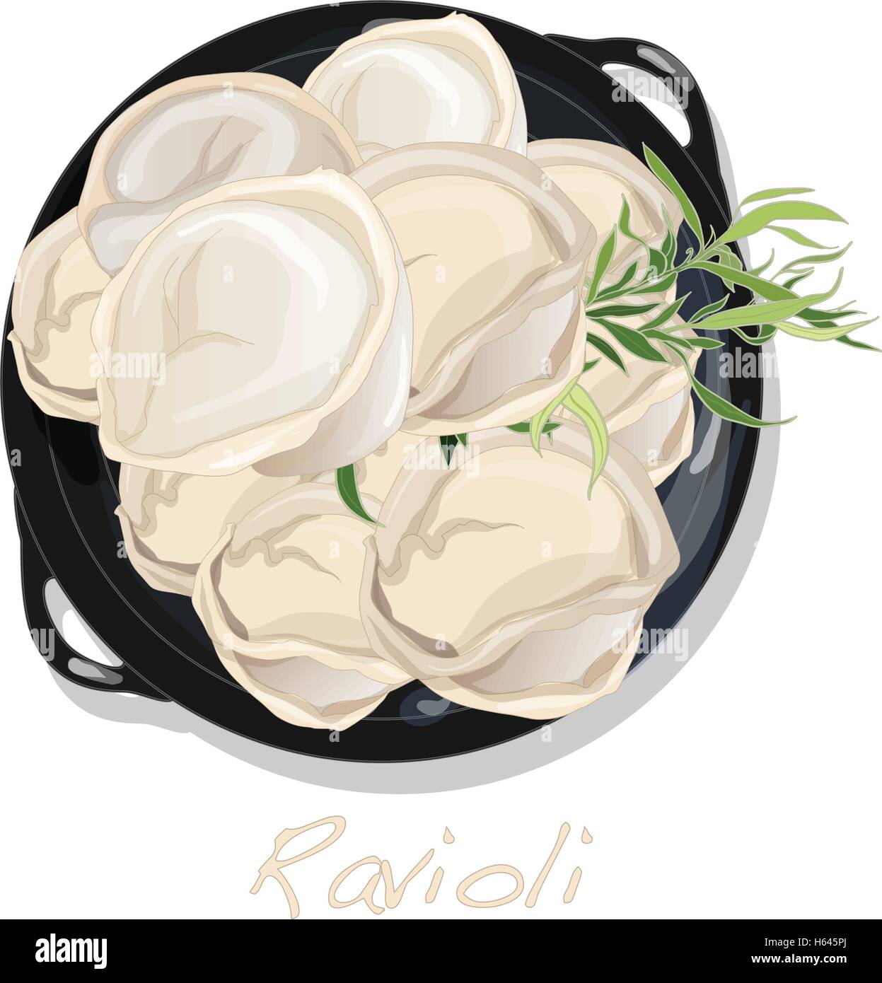Ravioli pasta set vector illustration Stock Vector Image & Art Alamy