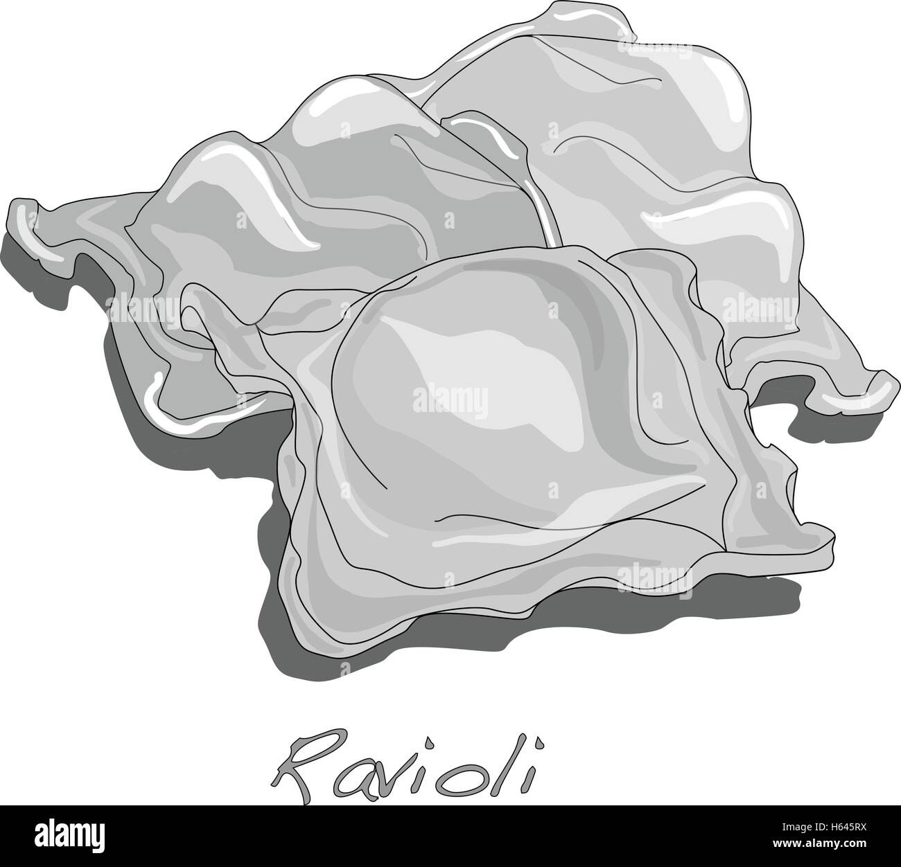 Ravioli pasta isolated vector illustration Stock Vector Image & Art Alamy