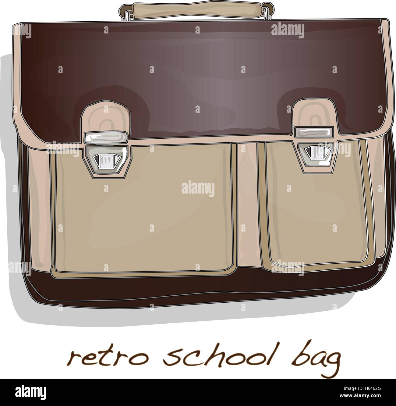 old vintage school bag isolated Stock Vector Image & Art - Alamy