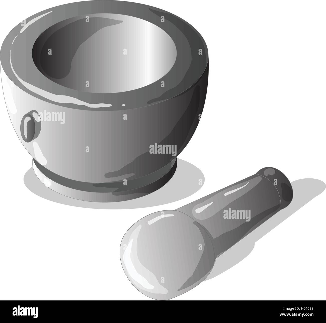 Stone mortar and pestle, thai cooking tool. Vector Stock Vector Image