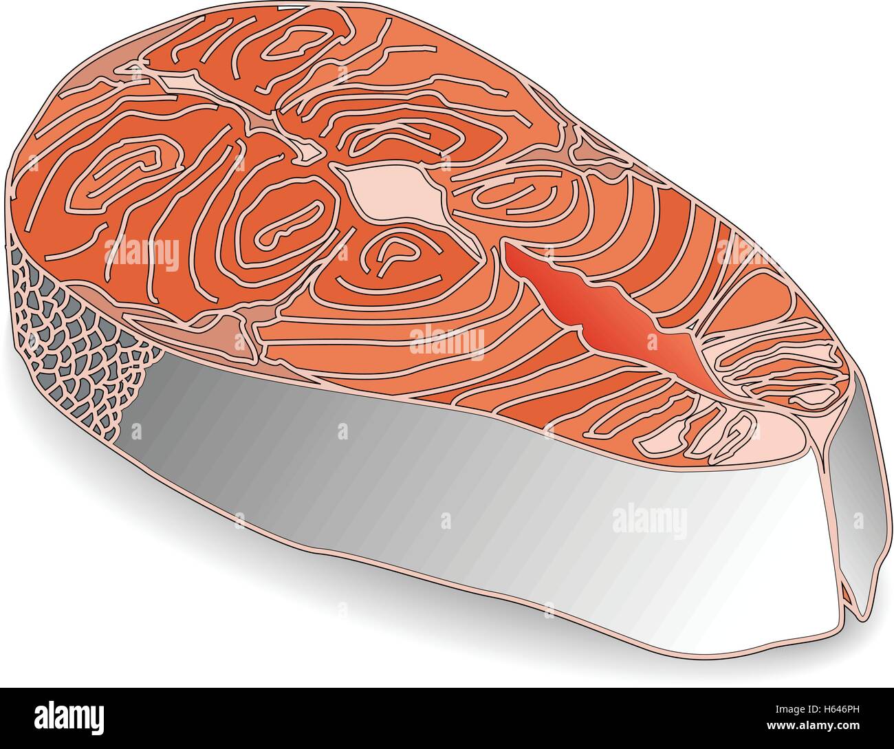 Salmon Steak isolated Stock Vector Image & Art - Alamy
