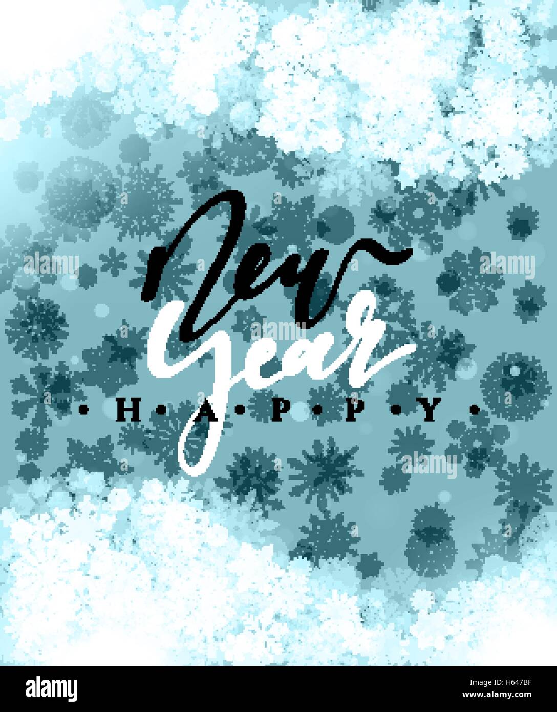Happy New Year and Merry Christmas concept greeting card design. Stock Vector