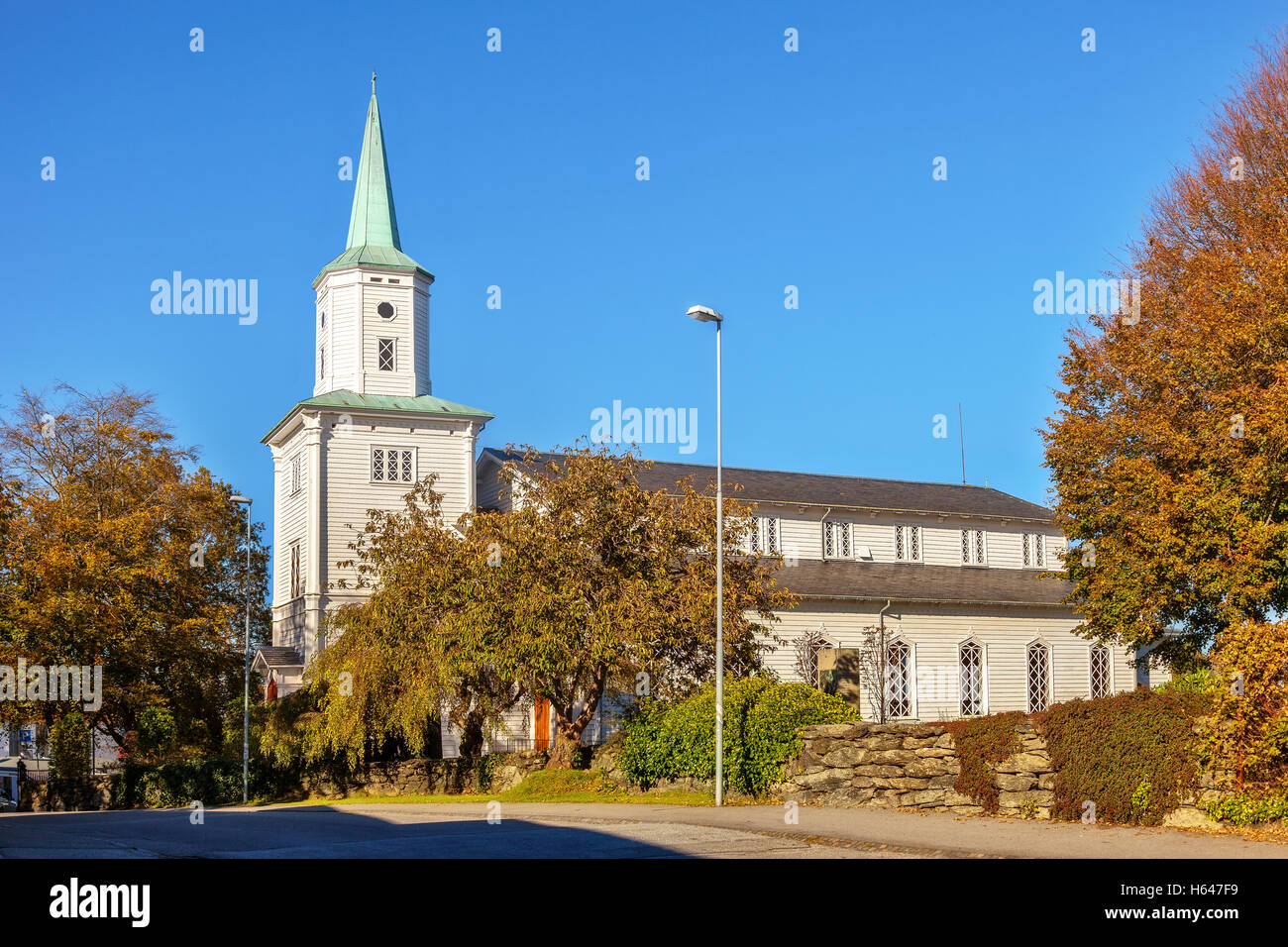 Old church Hetland Kirke in Stavanger, Norway. Stock Photo