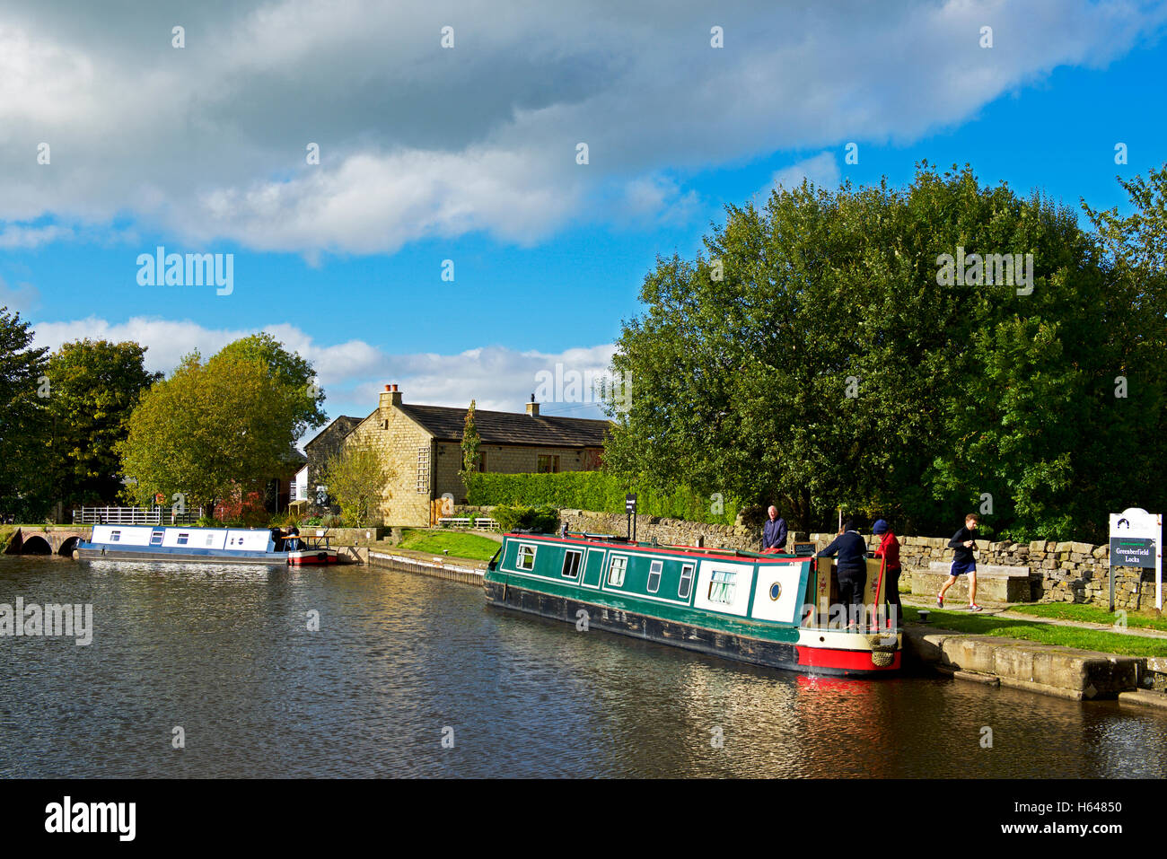 The Leeds and Liverpool Canal near Barnoldswick, Lancashire, England UK