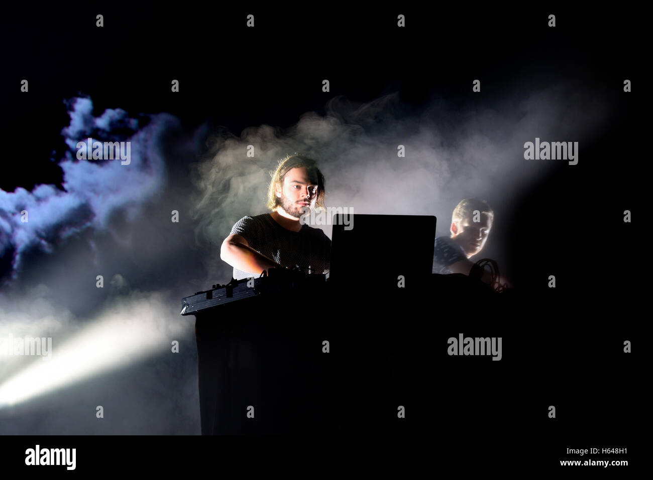 BARCELONA - JUN 19: Kiasmos (minimal and experimental techno duo) in concert at Sonar Festival. Stock Photo
