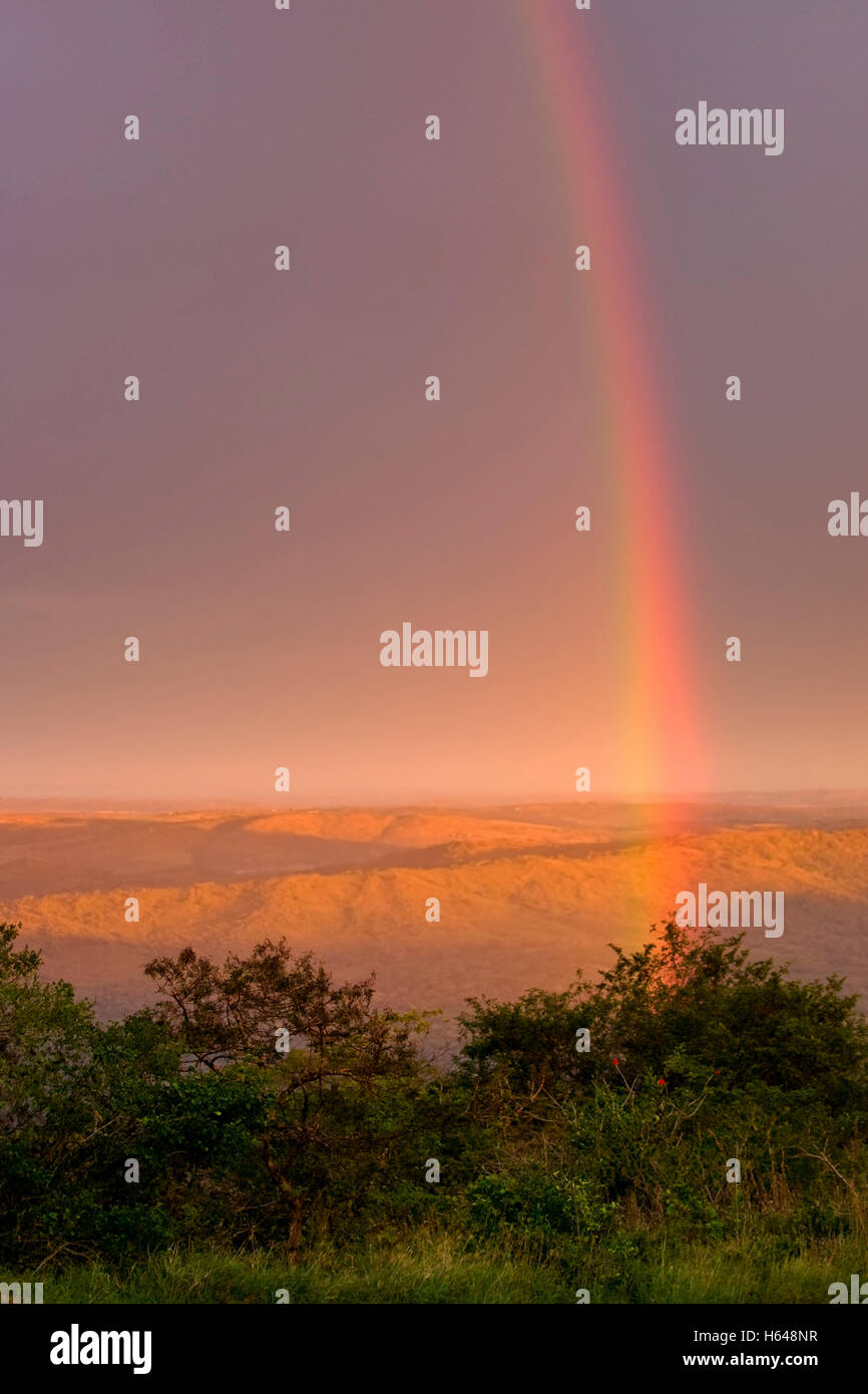 Rainbow, Hluhluwe-Imfolozi National Park, South Africa, Africa Stock Photo