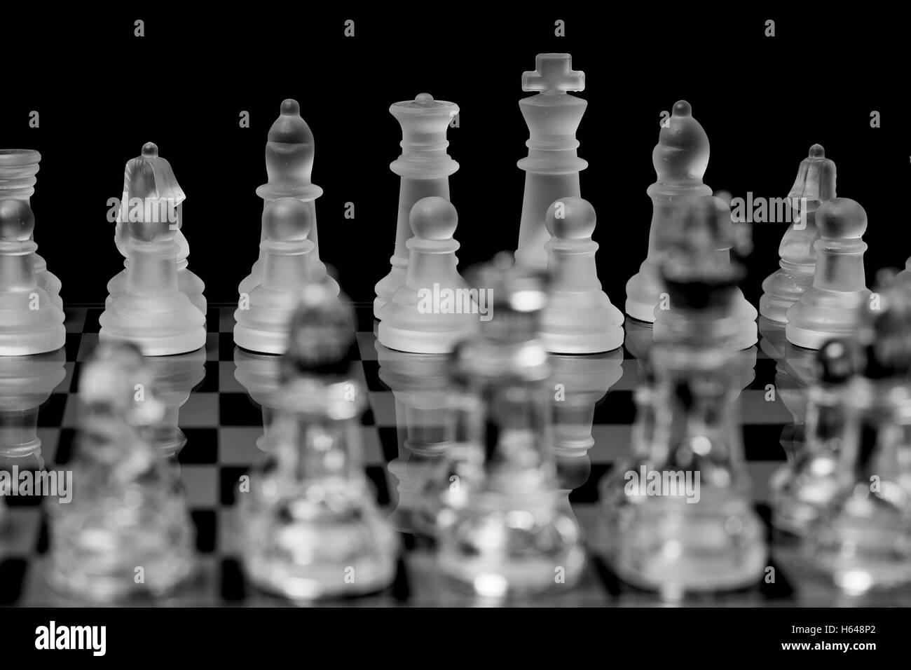 Chess, made of glass Stock Photo