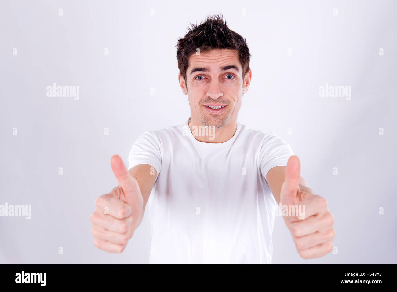 Man with thumbs up Stock Photo