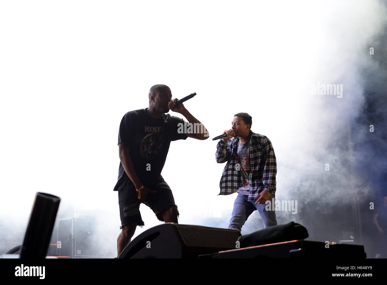 BARCELONA - JUN 19: ASAP Rocky (rapper from Harlem and member of the hip hop collective ASAP Mob) in concert at Sonar Festival. Stock Photo