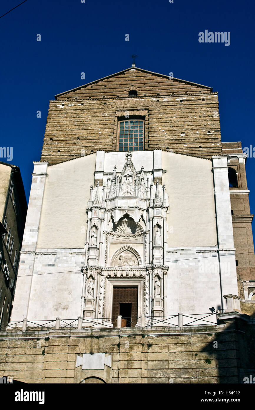 Gothic church of San Francesco alle Scale, 1323, facade by Giorgio Orsini da Sebenico, Pizzecolli street, Ancona, Marche, Italy Stock Photo