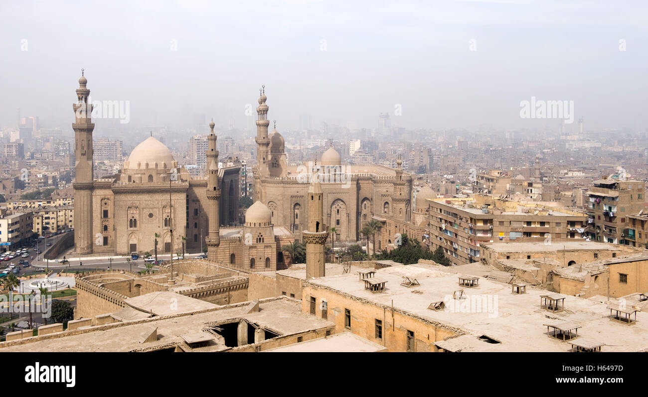 Sultan Hassan Mosque and Rifa'i, Cairo, Egypt, Africa Stock Photo