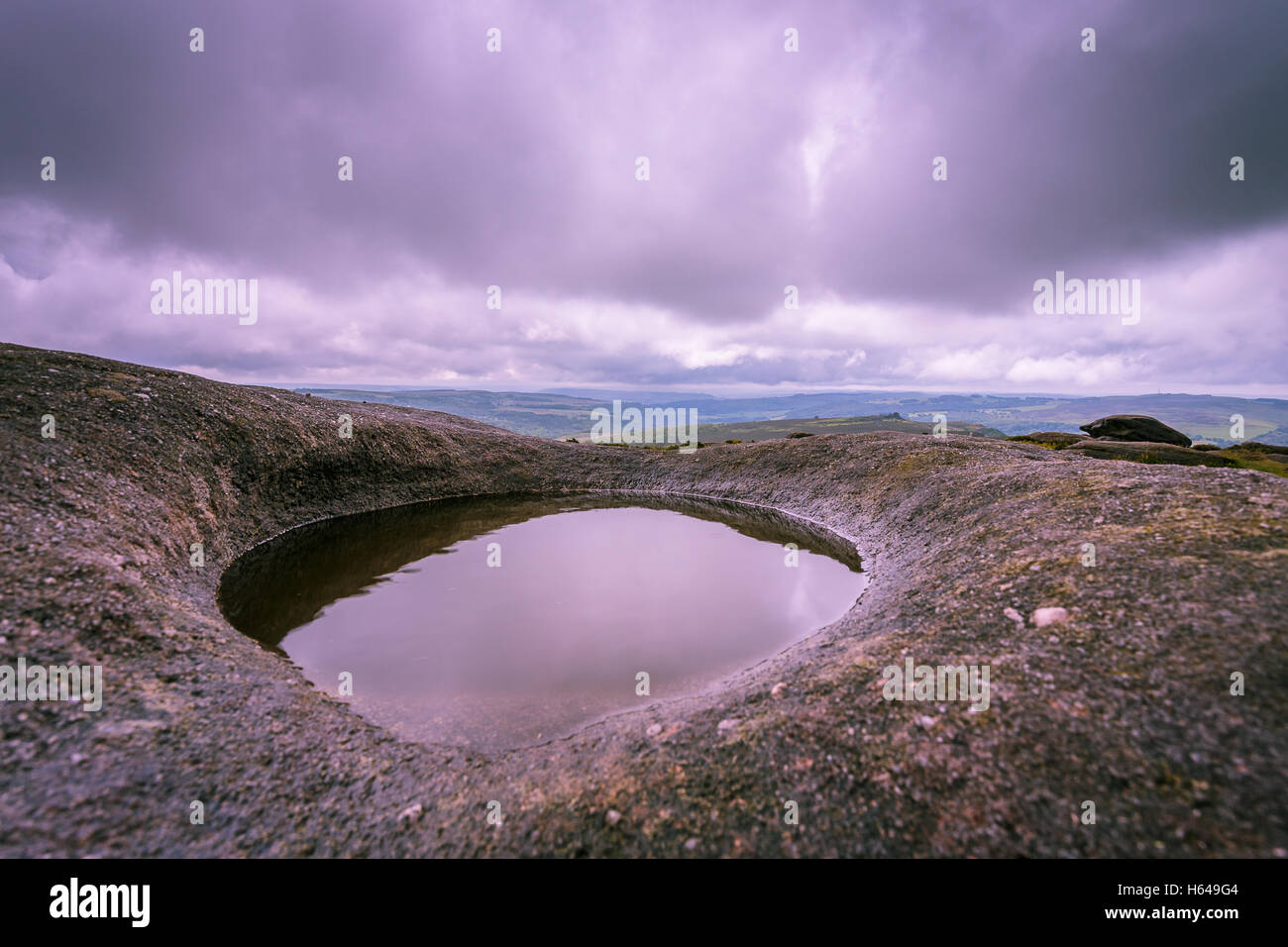 Calm after the storm on Higger Tor Stock Photo