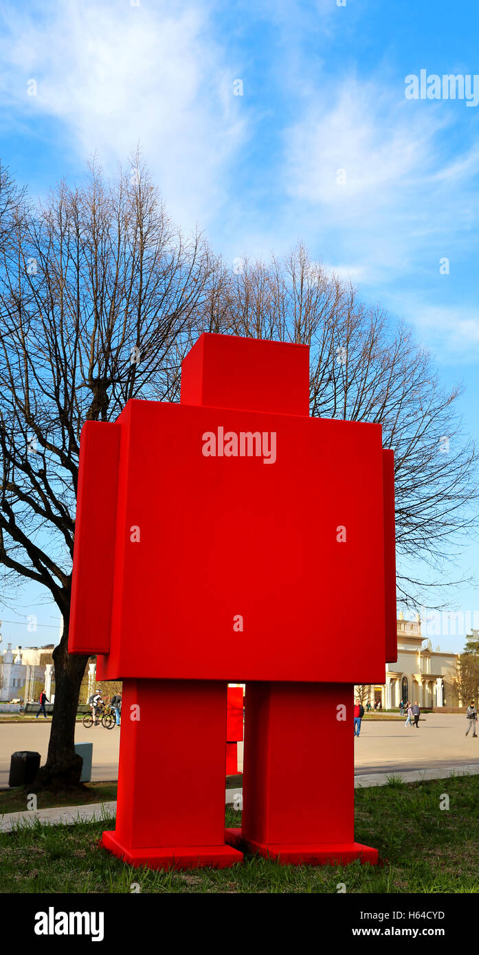 big red robot Stock Photo