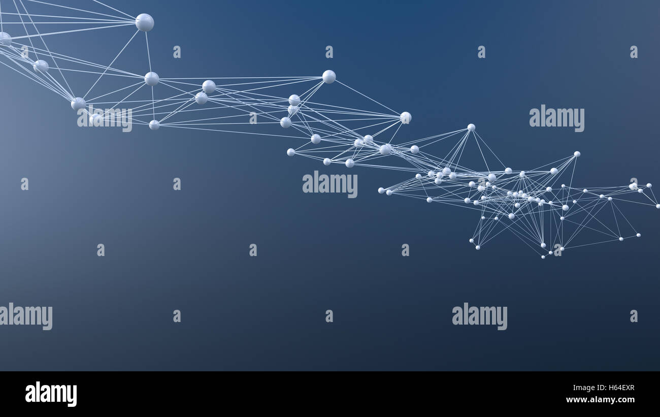 Connected structure of lines and spheres Stock Photo - Alamy