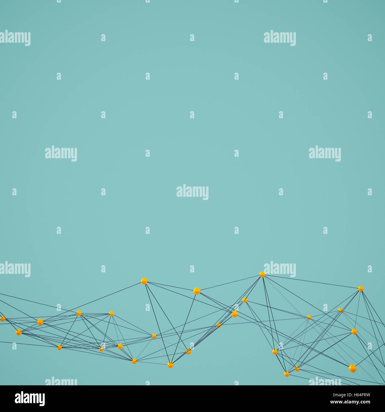 Connected structure of lines and spheres Stock Photo - Alamy