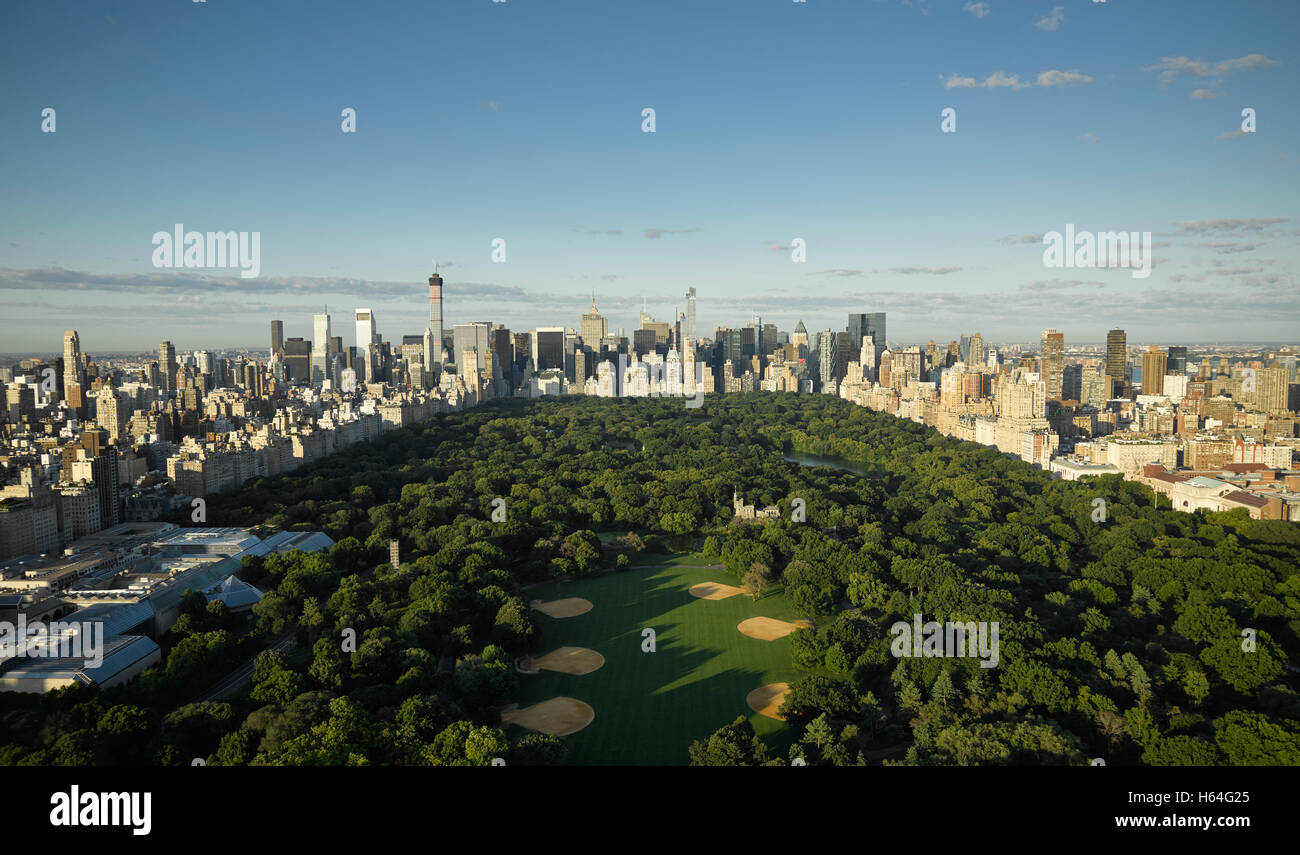 USA, New York City, Aerial photograph of Central Park in Manhattan ...