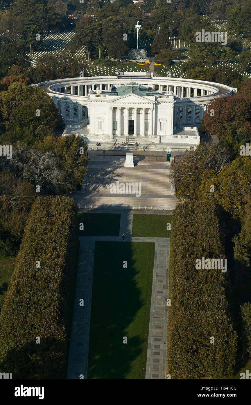 USA, Virginia, Aerial photograph of the amphitheater in Arlington National Cemetery Stock Photo