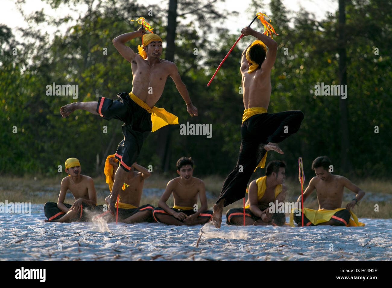 Traditional dance art at Belitung island, Indonesia Stock Photo