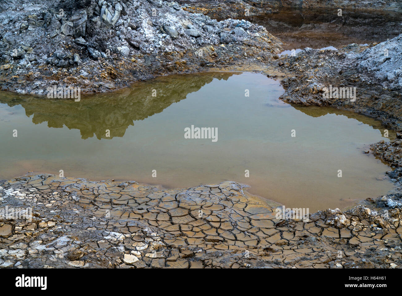 Kaolin mining at Belitung island, Indonesia Stock Photo