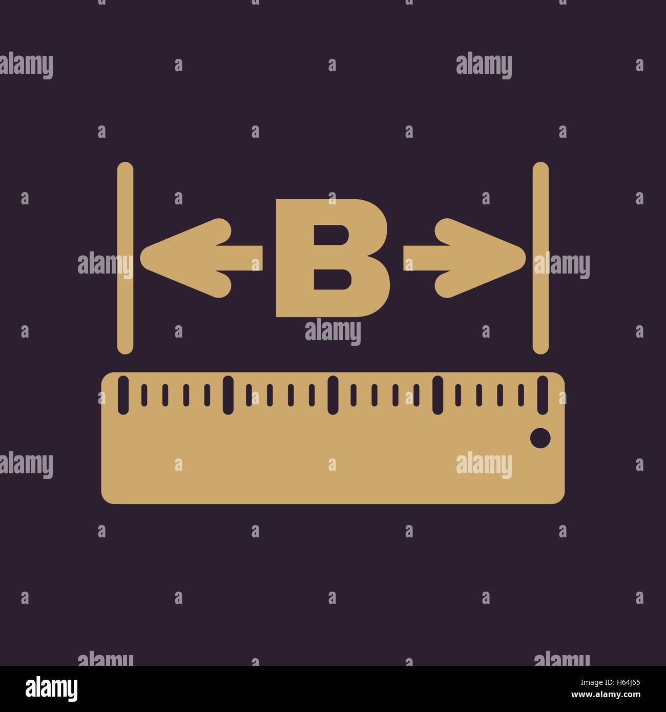 The width icon. Measurement and ruler symbol. Flat Stock Vector