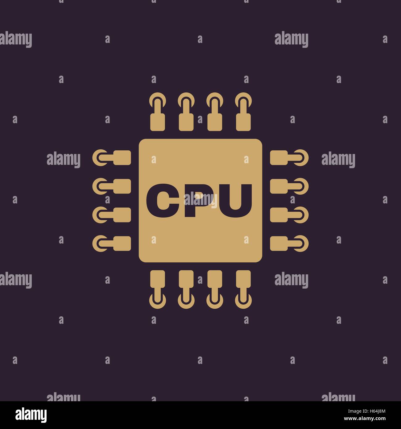 The cpu icon. Microprocessor and processor symbol. Flat Stock Vector ...