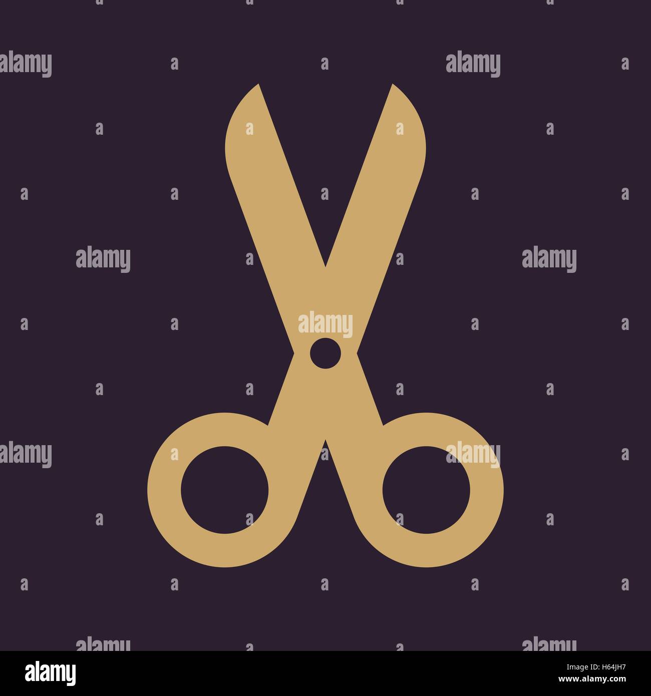 The scissors icon. Shears and clippers, cut off symbol. Flat Stock
