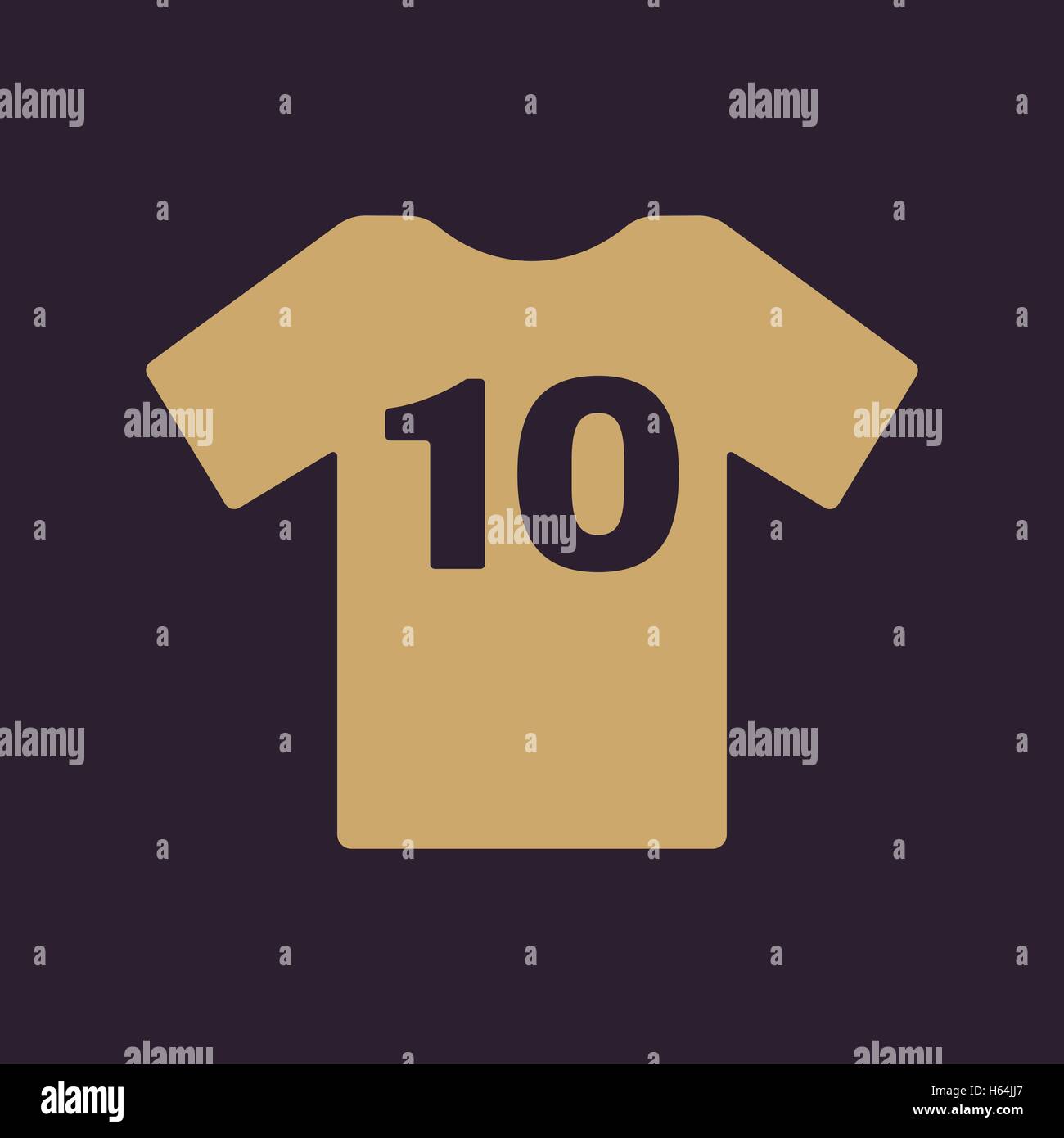 The sports t-shirt with the number 10 icon. Shirt and player symbol. Flat Stock Vector