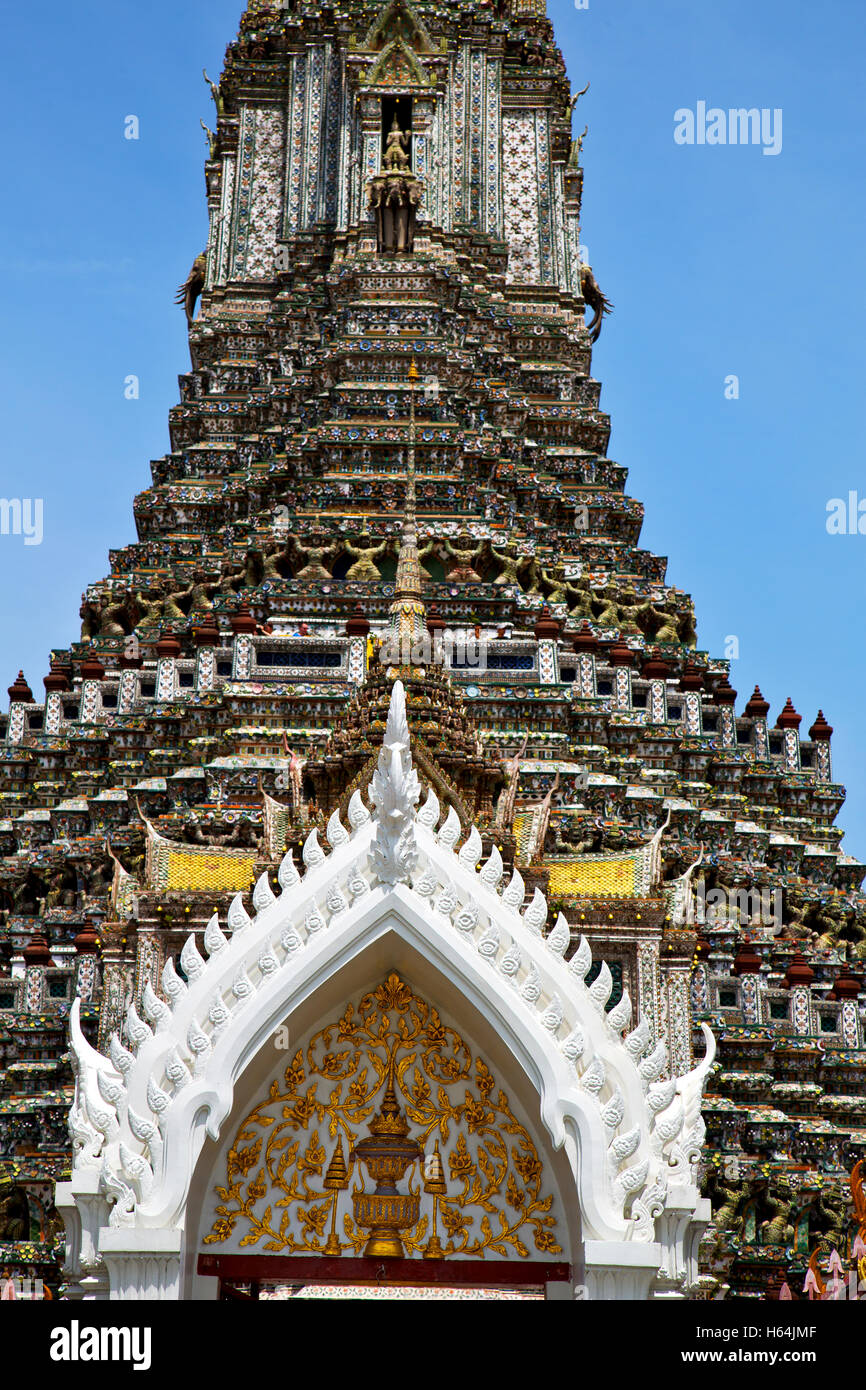 asia bangkok in temple thailand abstract cross colors roof wat and ...