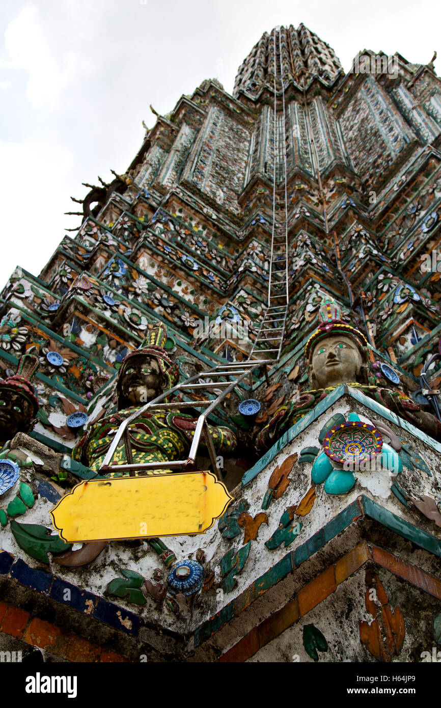 asia bangkok in temple thailand abstract cross colors roof wat and ...