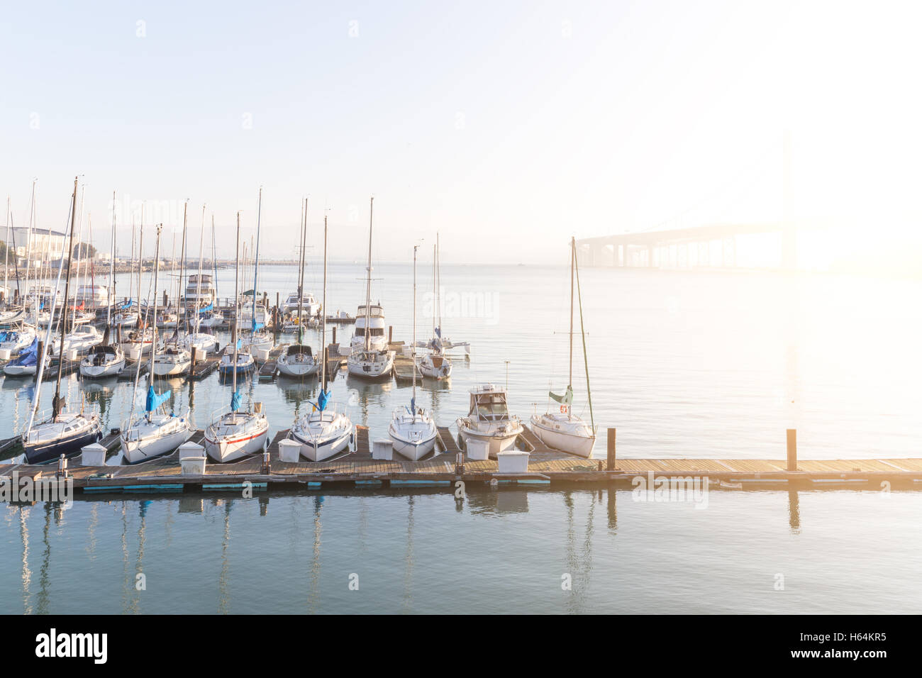 sail boats on tranquil water in the bay of san francisco Stock Photo