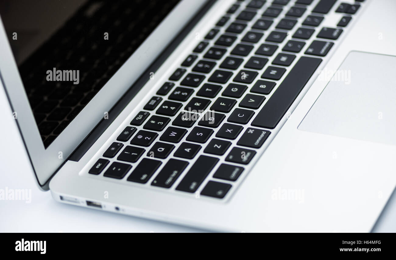Laptop isolated on white background Stock Photo - Alamy