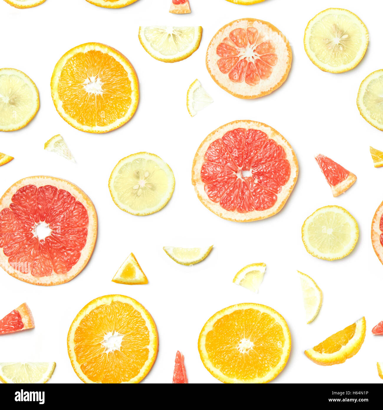 Seamless Food pattern. citrus slices isolated on white background Stock ...