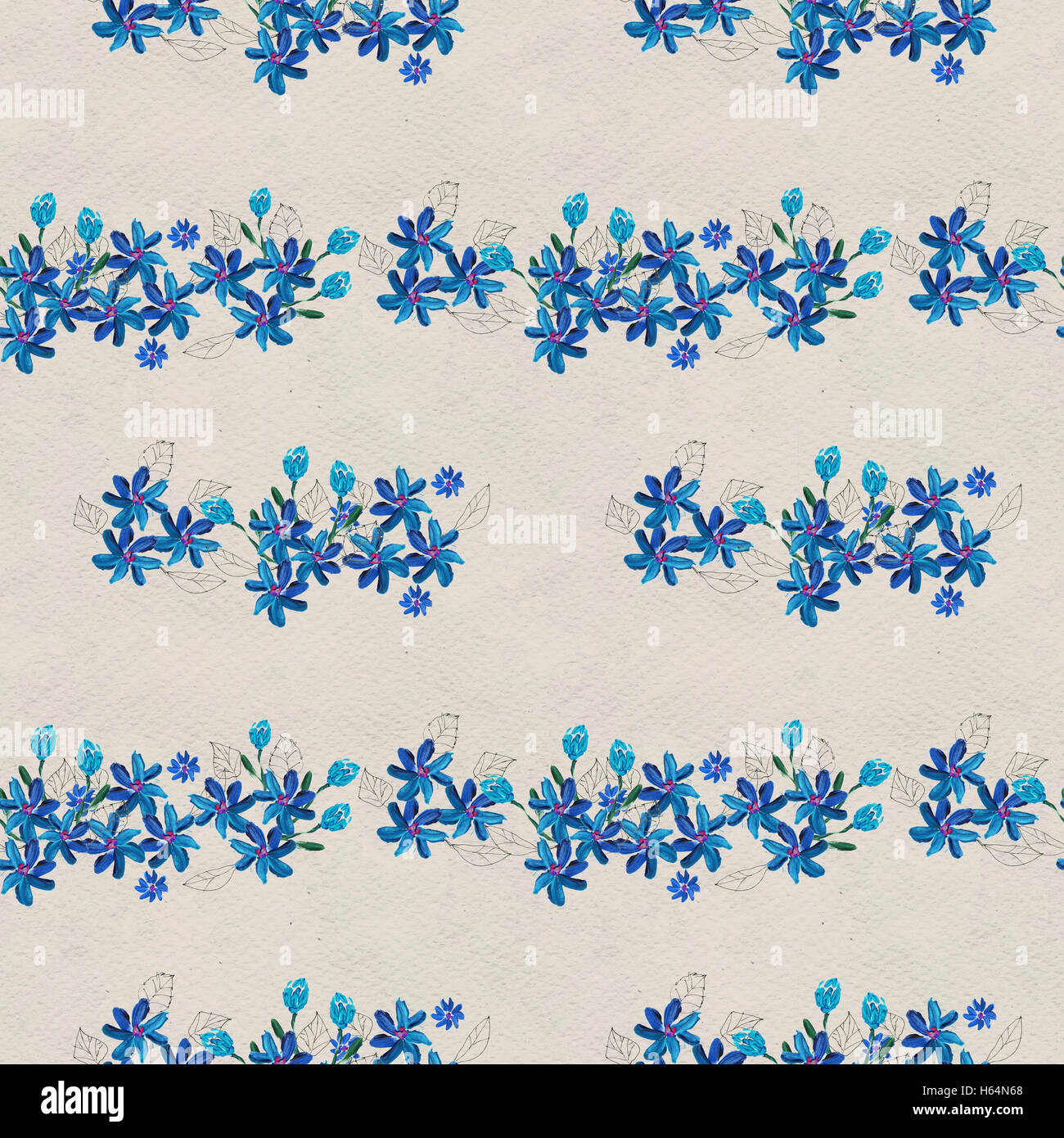 Seamless pattern with blue flowers Stock Photo - Alamy