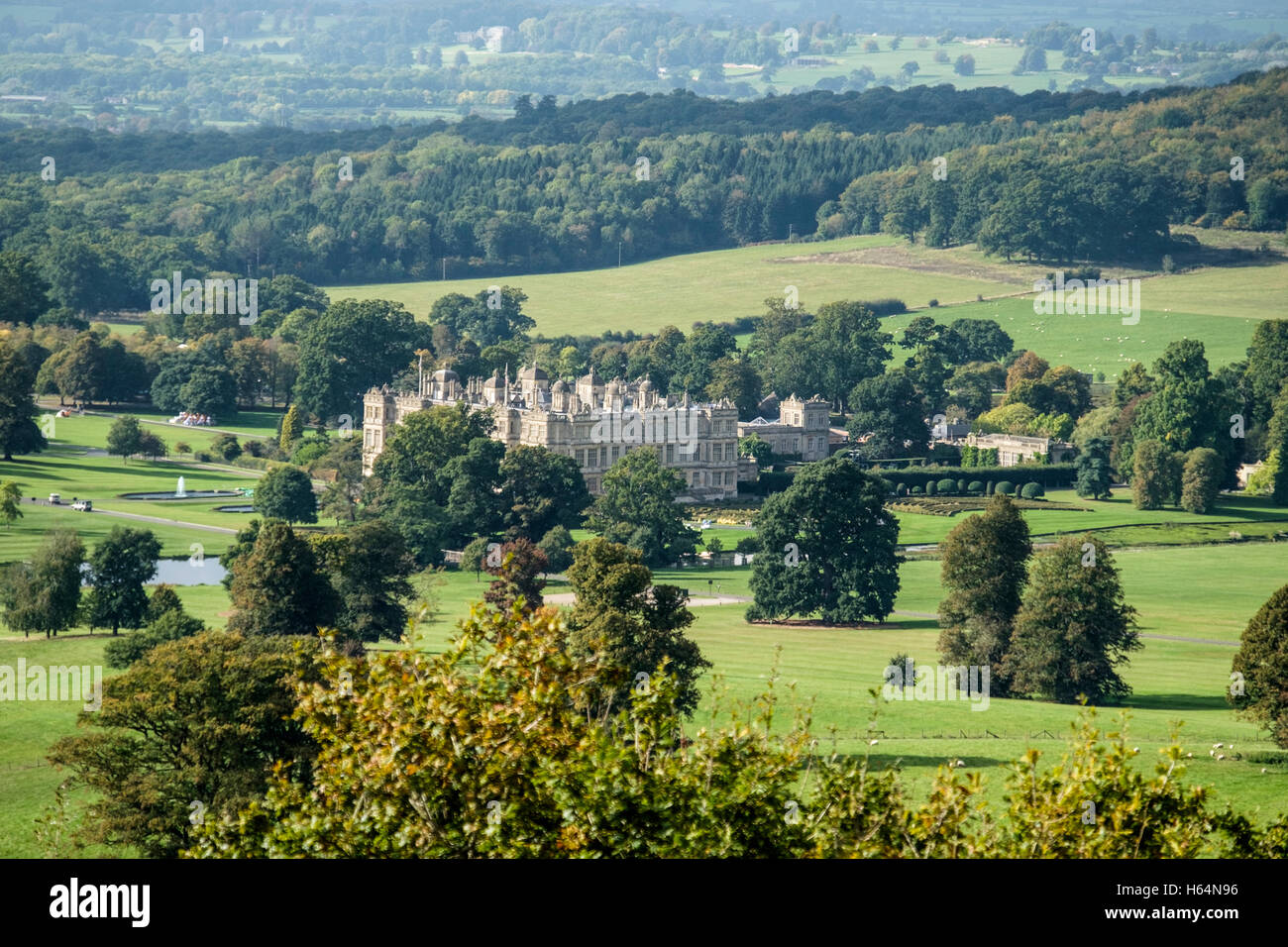 Heavens Gate overlooking Longleat Estate Wiltshire England UK Paul Norris Sculpture Stock Photo