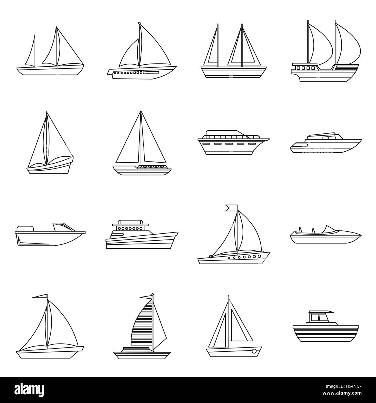 Boat and ship icons set Stock Vector Image & Art - Alamy