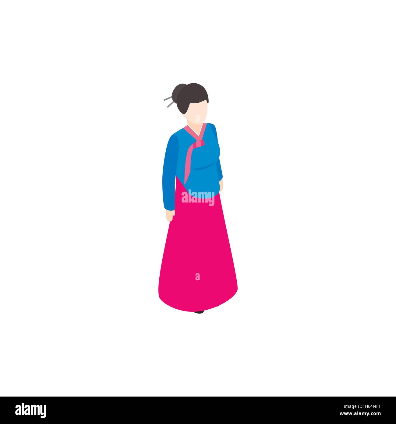 Girl korean icon, isometric 3d style Stock Vector Image & Art - Alamy