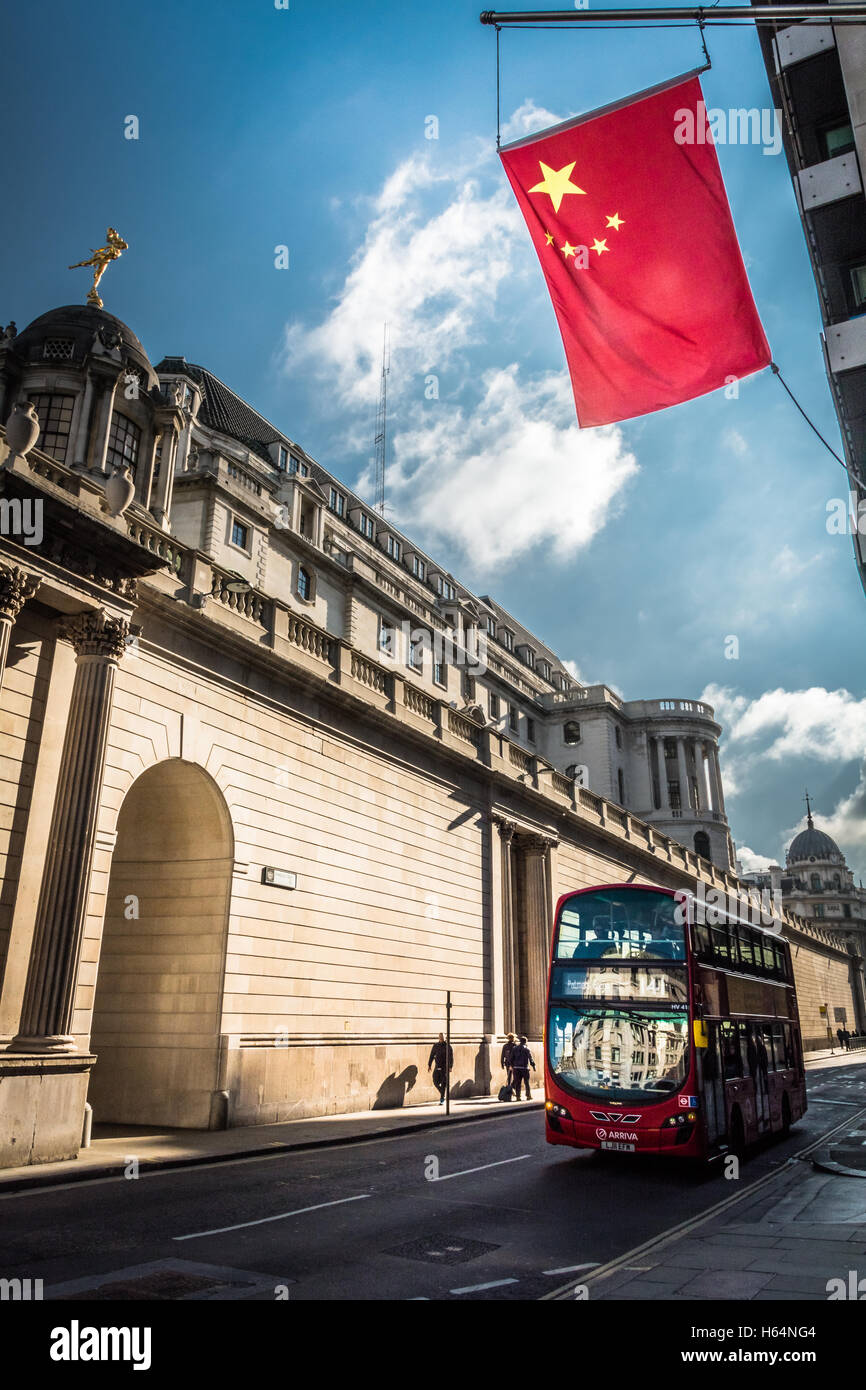 The Bank Of England And The Chinese National Flag Of The Bank Of