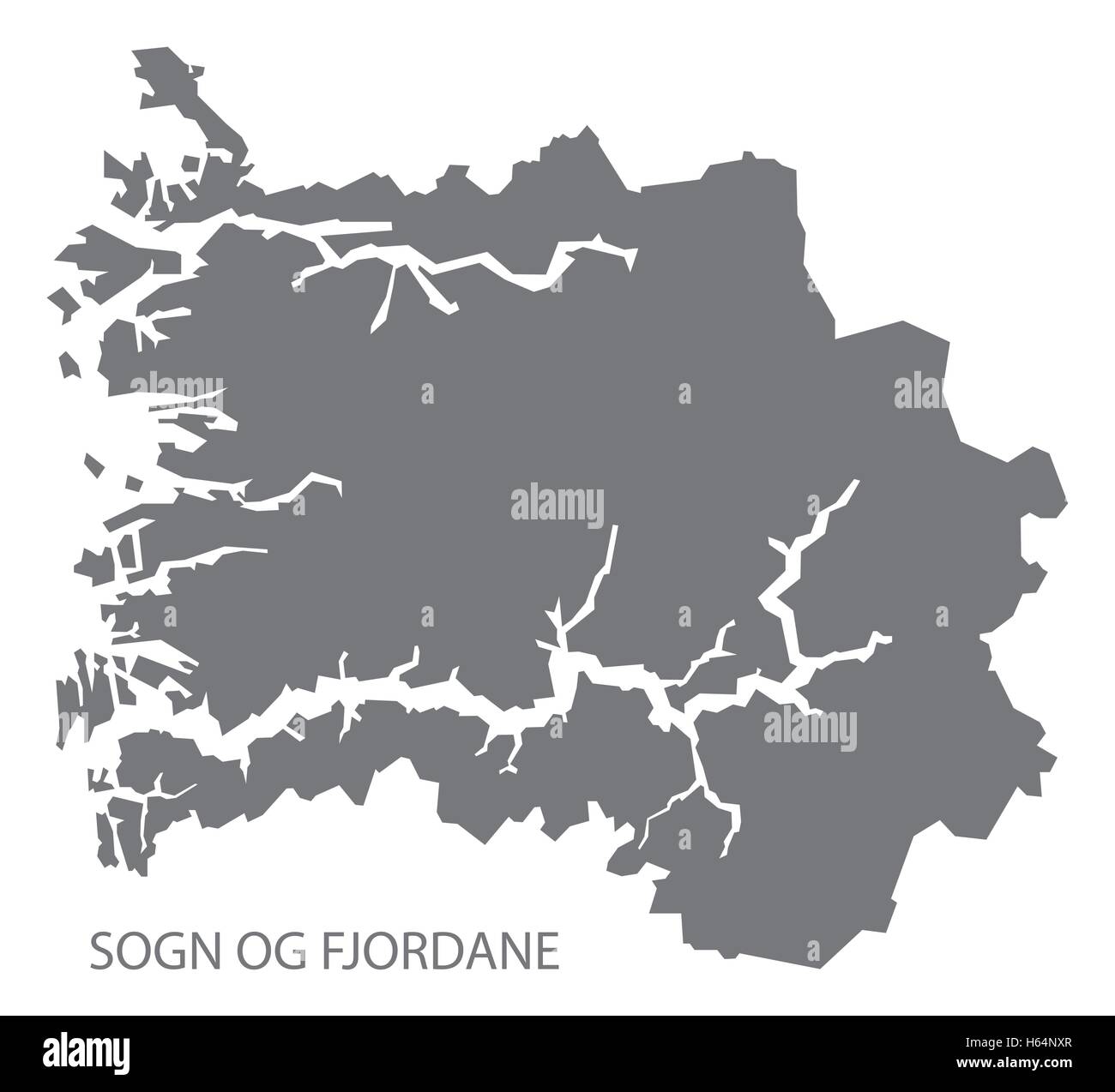 Sogn og Fjordane Norway Map grey Stock Vector Image & Art - Alamy