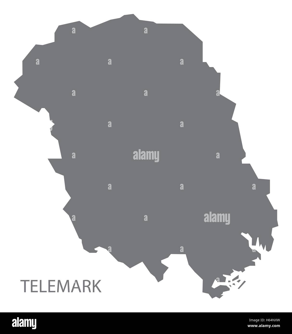 Telemark Norway Map grey Stock Vector Image & Art Alamy