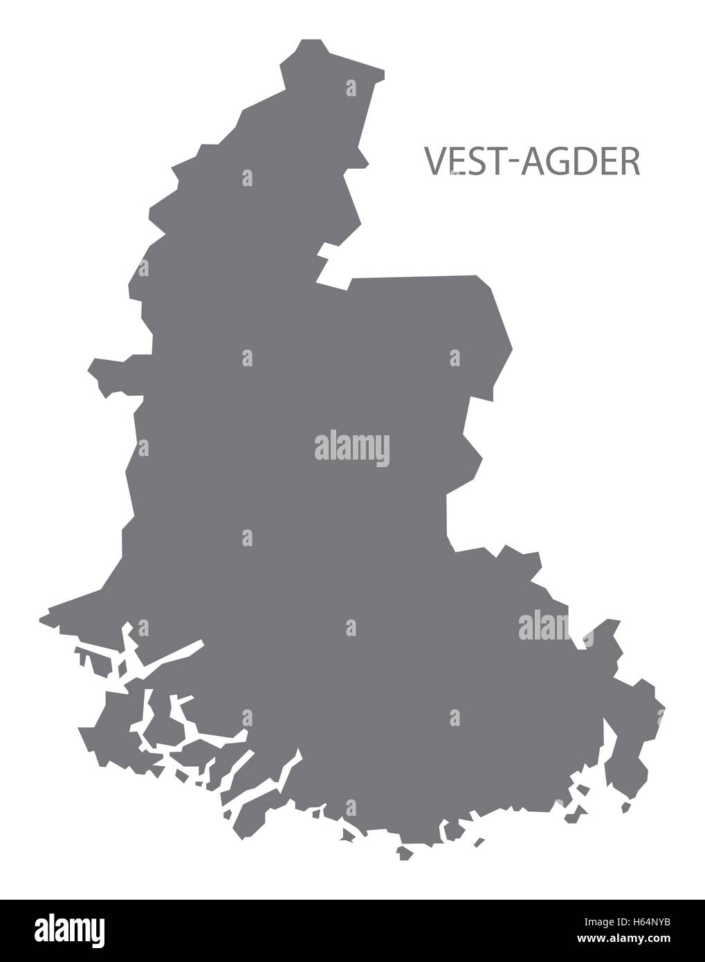 Vest-Agder Norway Map grey Stock Vector