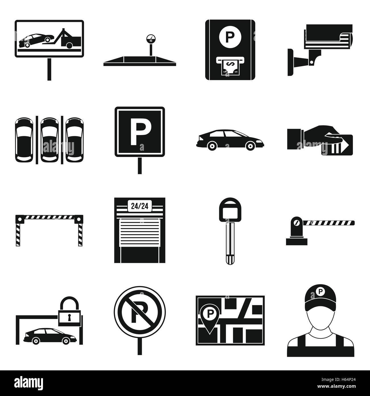 Car parking icons set, simple style Stock Vector Image & Art Alamy
